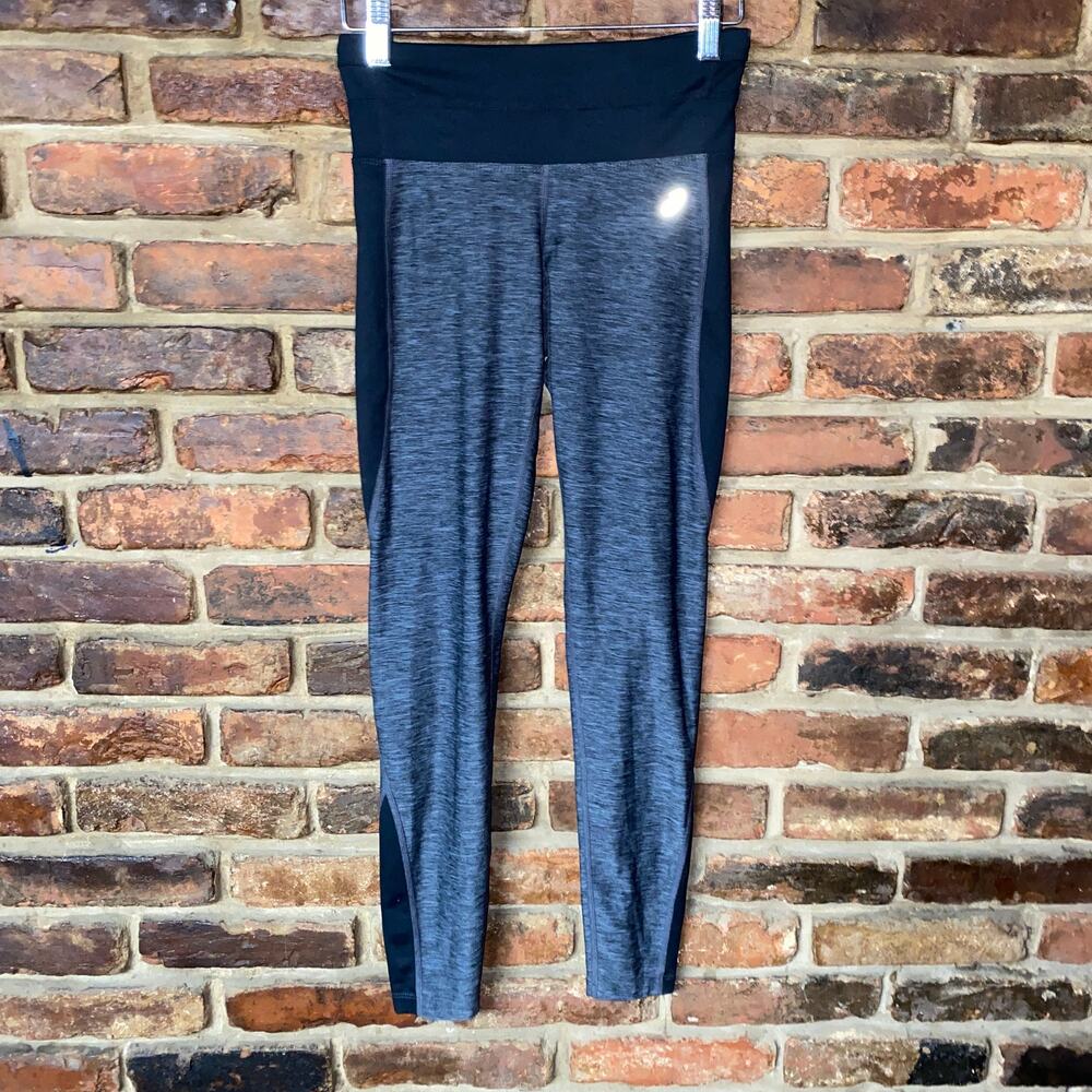 Asics Gray & Black Athletic Leggings Women's Size XS